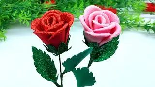 How to Make Rose Flower 🌹 | Valentine&rsquo;s Day Handmade Gift Ideas | Easy DIY Gift Flower