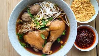 Braised chicken noodle soup
