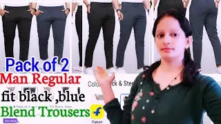 Pack of 2 Men Regular Fit Multicolor Lycra Blend Trousers | only ₹199 on flipkart