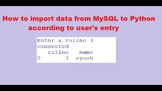 Import Data from mysql to python according to users's input