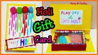 Holi Gift Card Making / Holi Card Making / Beautiful Handmade Holi Card /Gift Card by Arty & Crafty