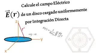 Campo El&eacute;ctrico de un disco cargado uniformemente por Integraci&oacute;n Directa