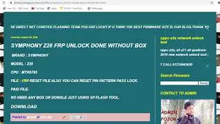SYMPHONY Z28 FRP UNLOCK DONE WITHOUT BOX