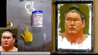 Oil Painting Portraits Live! Sumo Wrestling Yokozuna Hoshoryu