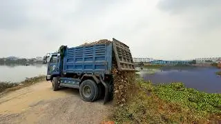Big Land filling , Skills​ Driver​ Bulldozer SHANTUI DH17C3, Dump truck unloading