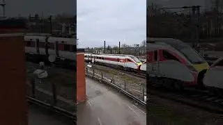 LNER 800201 + 801111 Leaving York #hitachigirls #lner #azuma #class800 #class801 #trainspotting