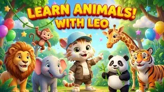 Learn Animals Names 🦁🐘  | Fun Animal Learning with Leo | Kids Cartoon