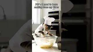 Kitten is baking CAKE. 🎂🐈 - Sub for more! - #cat #trending #cooking #shorts #pets