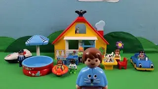 Playmobil 1.2.3 9527 Unboxing & Clips | Holiday Home, Colourful