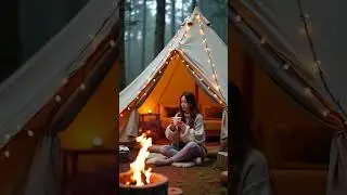 solo forest camping girl #shorts #shortsvideo  #shortvideo