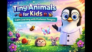 Tiny Animals for Kids 🐜🐞🐝   Calm Learning with Professor Penguin &mdash; сделано в Clipchamp