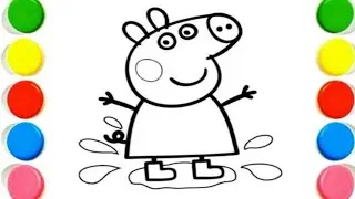 Peppa Pig and Mummy Pig are talking with their friends Drawing Easy, Peppa Pig Drawing and Coloring