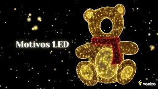 Motivo LED VAELZA | Oso Luminoso Dorado con Bufanda Roja 🧸✨