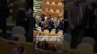 UN delegates walk out during Netanyahu&rsquo;s speech at UN meeting