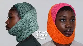 how to crochet an open face balaclava