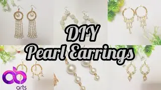 6 DIY Pearl Earrings #youtubepartner #diy #pearl #earrings #jewellery #tutorial #abarts