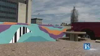 Parking garage murals added to beautify downtown Lafayette