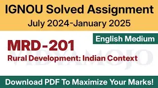 IGNOU MRD 201 Solved Assignment 2024-25 English Medium PDF Download | IGNOU MA (RD) 1st Year