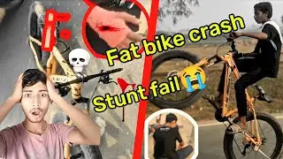 Fat bike crash ⚠️ stunt fail 😭 video end Tak dekhiae like kar do please 🙏🏻 @aryanrider360