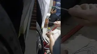 How to tighten a car sill accident with a device  #carpaint #shortvideo #car #shorts