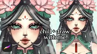 [ draw with me ] lotus princess ★ procreate painting process 