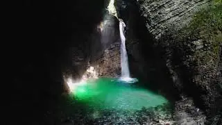 hidden underground waterfall cave | Sunlit Pool Sounds for Sleep & Meditation