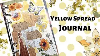Yellow Spread Journal | Asmr | Scrapbooking