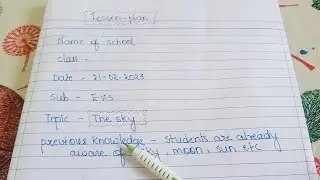 EVs lesson plan/ science lesson plan format/ how to make lesson plan
