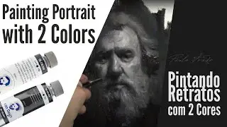 Painting Portrait With 2 Colors - Time Lapse / Pintando Retratos com 2 Cores.