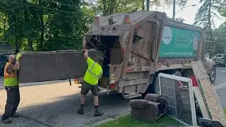 Ez-Pack Goliath Rear Loader Garbage Truck Packing a Couch + More Bulk