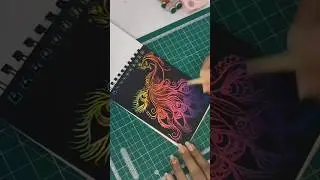 🤯colourful Peacock makes wondering scratchpage 🦚🌈 #scratchart #youtubeshorts