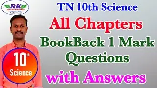 TN 10th Science|Book Back 1 Mark Questions with Answers|All Chapters|Material in English Medium