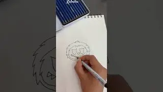Easy labubu drawing tutorial🖤#shorts #viral #labubu