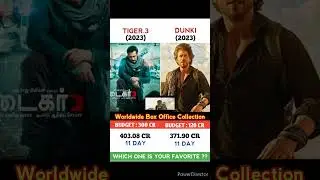 Tiger 3 Vs Dunki Movie 11 Day Comparison Box OfficeCollection #shorts #salaar #jawan #tiger3 #animal
