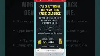 Call of duty mobile free CP&rsquo;s Link here(  