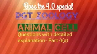 Animal cell| Questions with detailed explanation| part 4(a)| PGT Zoology