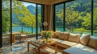 Relaxing Jazz with Lake & Mountain Views | Smooth Jazz & Calm Water