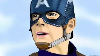 Speed Drawing Captain America ( Civil War ) On MediBang Paint Android