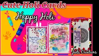 Cute Holi Cards | Holi 2023 | Cards for Holi | #holi #holicard Jeets Creations
