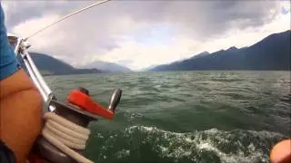 Sailing trip on Kootenay lake on the Bayfield 25. snorkeling the wreck of the Kuskonook.