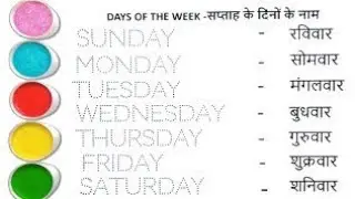 Sunday Monday Tuesday Wednesday,weekday names,सप्ताह के दिनों के नाम, रविवार सोमवार@studycentre27