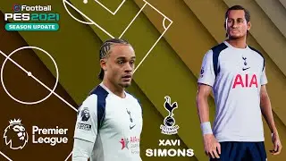 XAVI SIMONS face+stats (Tottenham Hotspur) How to create in PES 2021