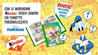 Kinder e Disney regalano un fumetto personalizzabile di Paperino con 2 confezioni di merendine