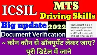 ICSIL MTS Driving Skills 2022 Documents Verification, Icsil