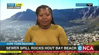 Sewer spill rocks hout Bay beach