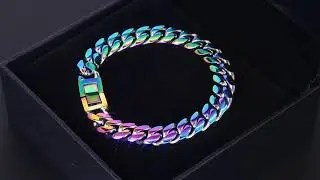 New Rainbow 10mm  Hiphop Stainless Steel Cuban Chain