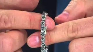 Ships 5/26 Sterling Silver Rose Design Tennis Bracelet by Or Paz with Alberti Popaj