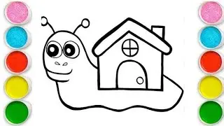 Snail House drawing painting coloring for kids 