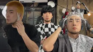 (Full ASMR) 셀프 커트 (반삭) 셀프 탈색 풀영상