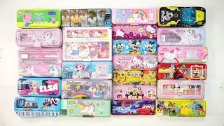 fancy unicorn stationery collection 🥰 geometry,doreamon,pencil box,sharpener,eraser,hello kitty